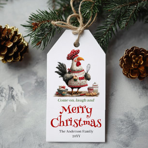 Etiqueta Para Presente Etiqueta de Presente de Natal de Frangos Excêntric