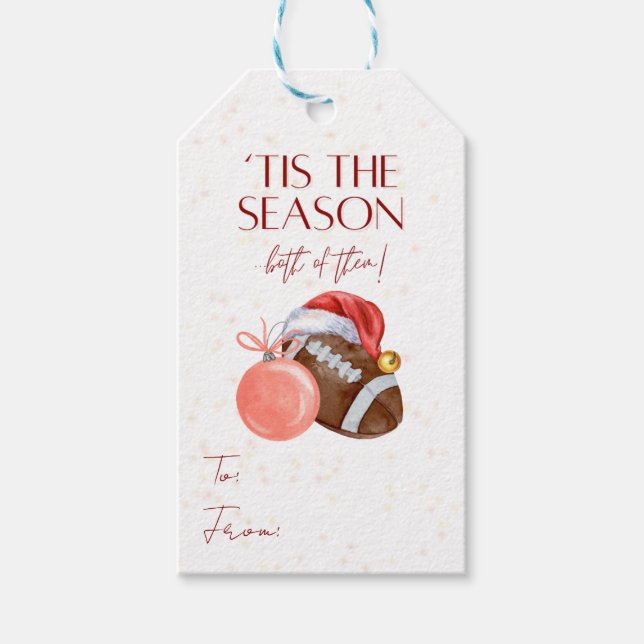 Etiqueta Para Presente Etiqueta de presente de Natal de futebol (Frente)