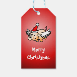 Etiqueta Para Presente Etiqueta de Presente de Natal de Porco Voador