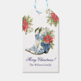 Etiqueta Para Presente Etiqueta de Presente de Natal em Bota de Cowgirl P