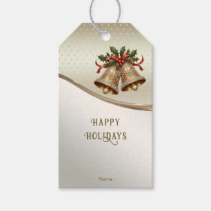 Etiqueta Para Presente Etiqueta de Presente de Natal em Dourado Sinos