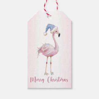 Etiqueta Para Presente Etiqueta de Presente de Natal Flamingo Rosa Papai