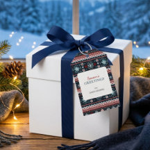 Etiqueta de Presente de Natal Floco de Neve Nórdic