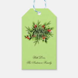 Etiqueta Para Presente Etiqueta de Presente de Natal Holly Alegre