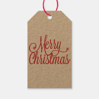 Etiqueta Para Presente Etiqueta de presente de Natal Merry (kraft)