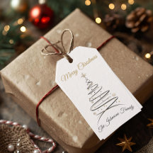 Etiqueta de Presente de Natal Minimalista Elegante