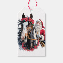 Etiqueta Para Presente Etiqueta de Presente de Natal Papai Noel Montando 