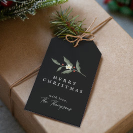 Etiqueta Para Presente Etiqueta de Presente de Natal Preto Floral Desenha