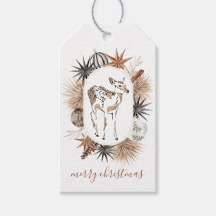 Etiqueta Para Presente Etiqueta de Presente de Natal Rustic Deer Holiday