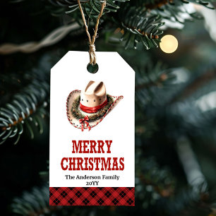 Etiqueta Para Presente Etiqueta de presente de Natal rústico ocidental co