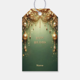 Etiqueta Para Presente Etiqueta de Presente de Natal Verde Festivo com En