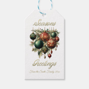Etiqueta Para Presente Etiqueta de presente de Natal Vintage Bauble