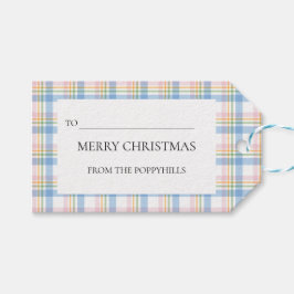 Etiqueta Para Presente Etiqueta de Presente de Natal Xadrez Rosa Moderno