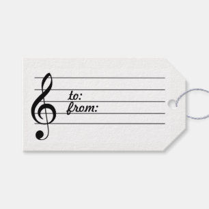 Etiqueta Para Presente Etiqueta de Presente de Nota de Música