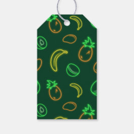 Etiqueta Para Presente Etiqueta de Presente de Padrão Tropical Neon