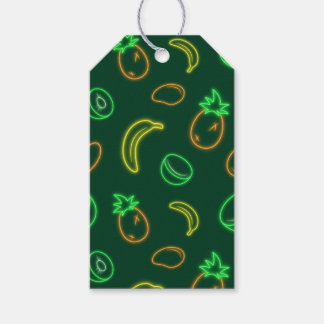 Etiqueta Para Presente Etiqueta de Presente de Padrão Tropical Neon