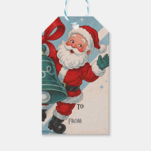 Etiqueta Para Presente Etiqueta de Presente de Papai Noel Antigo com Sino
