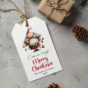 Etiqueta Para Presente Etiqueta de presente de Papai Noel engraçado e bri