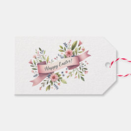 Etiqueta Para Presente Etiqueta de Presente de Páscoa com Aquarela Floral