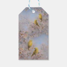 Etiqueta Para Presente Etiqueta de presente de pássaro amarelo