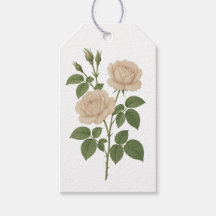 Etiqueta de presente de Rosa de Jardim Vintage
