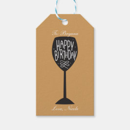 Etiqueta Para Presente Etiqueta de Presente de Taça de Vinho ANIVERSÁRIO
