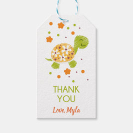 Etiqueta Para Presente Etiqueta de Presente de Tartaruga Laranja
