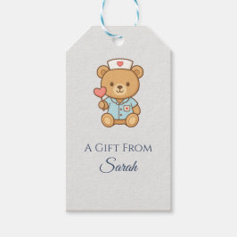 Etiqueta Para Presente Etiqueta de Presente de Urso Enfermeiro