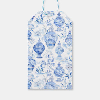 Etiqueta Para Presente Etiqueta de Presente de Vaso Azul Chinoiserie