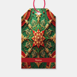 Etiqueta Para Presente Etiqueta de Presente Decorativa Vermelha Verde par
