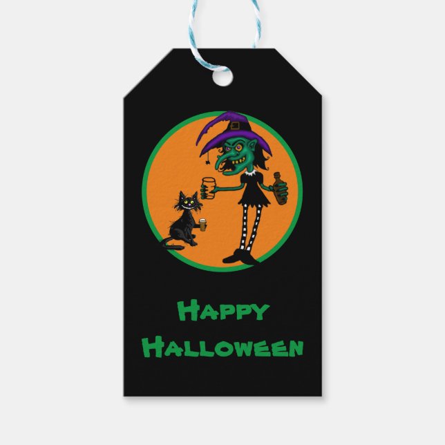 Etiqueta Para Presente Etiqueta de Presente Divertida de Halloween (Frente)