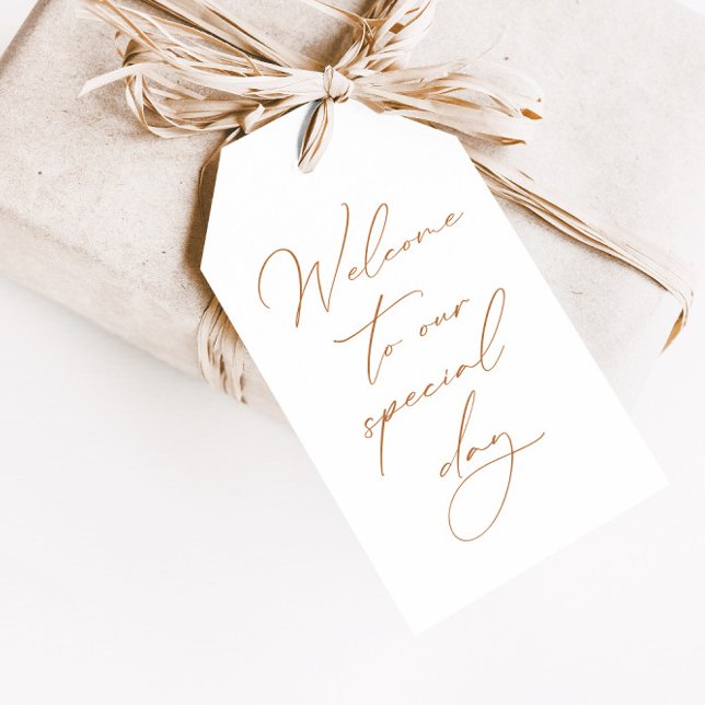 Etiqueta Para Presente Etiqueta de Presente do Casamento Elegante Minimal (Criador carregado)