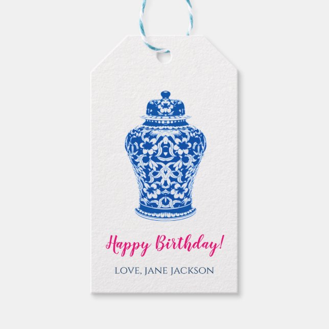 Etiqueta Para Presente Etiqueta de Presente do Jar Ginger Bue (Frente)