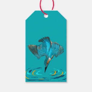 Etiqueta Para Presente Etiqueta de Presente do Martim-pescador mergulhado
