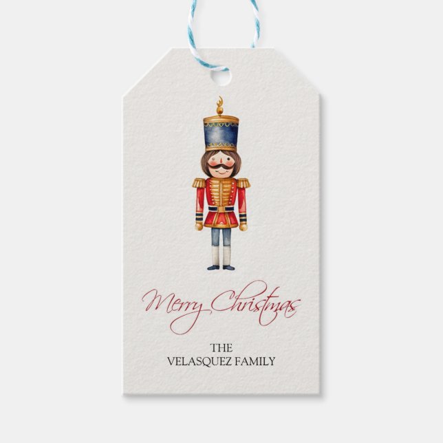 Etiqueta Para Presente Etiqueta de Presente do Soldado Noz de Natal (Frente)