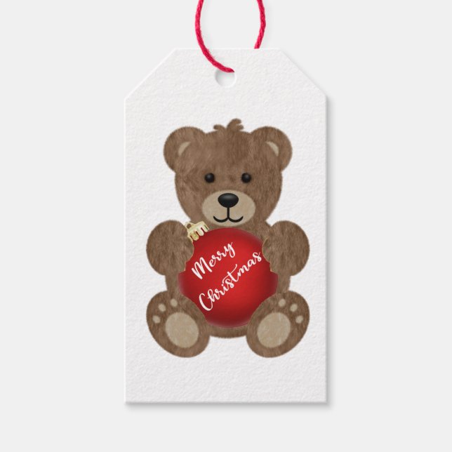 Etiqueta Para Presente Etiqueta de presente do Urso de fofinho de Natal (Frente)