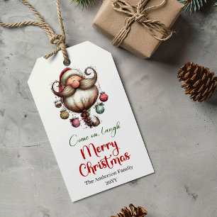 Etiqueta Para Presente Etiqueta de presente em aquarela de Papai Noel exc