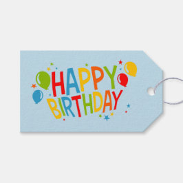 Etiqueta Para Presente Etiqueta de Presente Feliz de Aniversário com Balõ