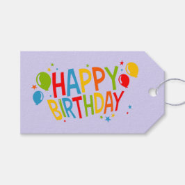 Etiqueta Para Presente Etiqueta de Presente Feliz de Aniversário com Balõ