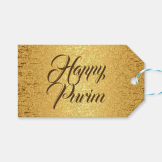 Etiqueta Para Presente Etiqueta de Presente Feliz Purim Dourado Folha Mar