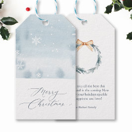 Etiqueta Para Presente Etiqueta de Presente Floco de Neve Azul Empoeirado