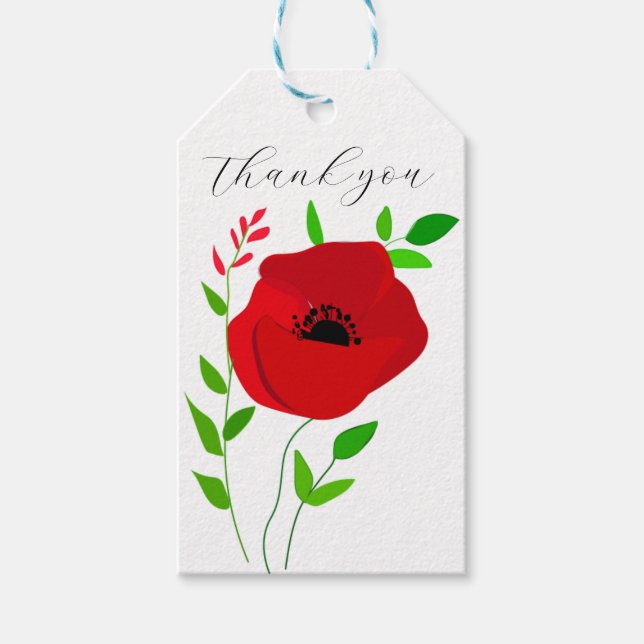 Etiqueta Para Presente Etiqueta de Presente Floral de Gratidão (Frente)