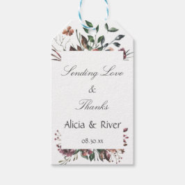 Etiqueta Para Presente Etiqueta de presente Floral Outono Rústico Escuro