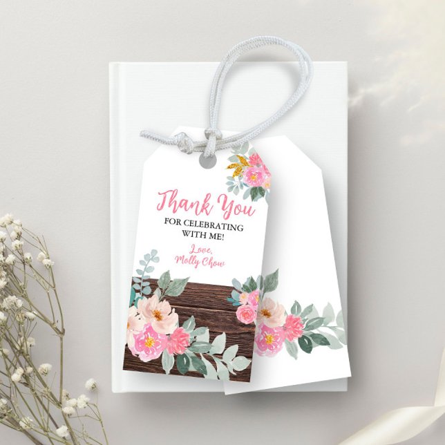 Etiqueta Para Presente Etiqueta de Presente Floral Rústica (Criador carregado)