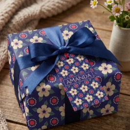 Etiqueta Para Presente Etiqueta de presente floral vintage personalizada