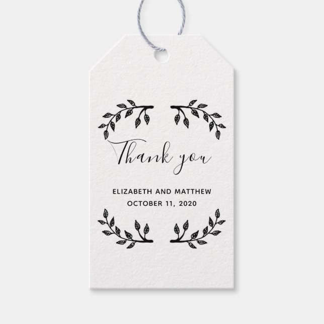 Etiqueta Para Presente Etiqueta de presente Kraft. Obrigado de casamento  (Frente)