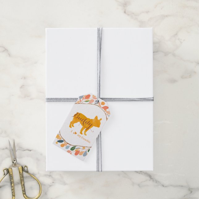 Etiqueta Para Presente Etiqueta de presente laranja pastel personalizada  (Com cordão)