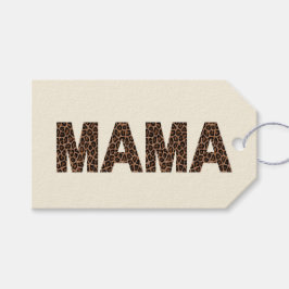 Etiqueta Para Presente Etiqueta de presente 'Mama' com design de leopardo