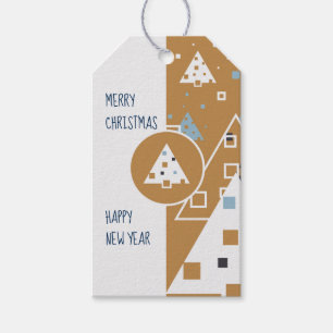 Etiqueta Para Presente Etiqueta de presente moderna/Árvores de Natal Geom