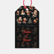 Etiqueta de presente natalino vintage Papai Noel B